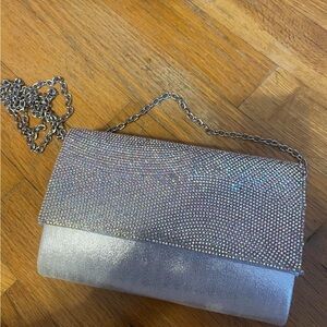 Silver Rhinestone Clutch Bag